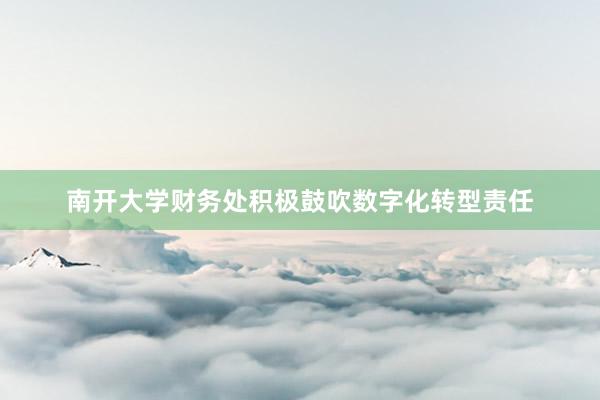 南开大学财务处积极鼓吹数字化转型责任